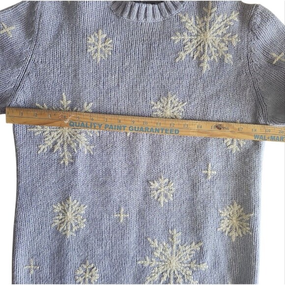 Vintage Newton Trading Co. Light Blue Shetland Wool Snowflake Sweater Sz M - Picture 11 of 14